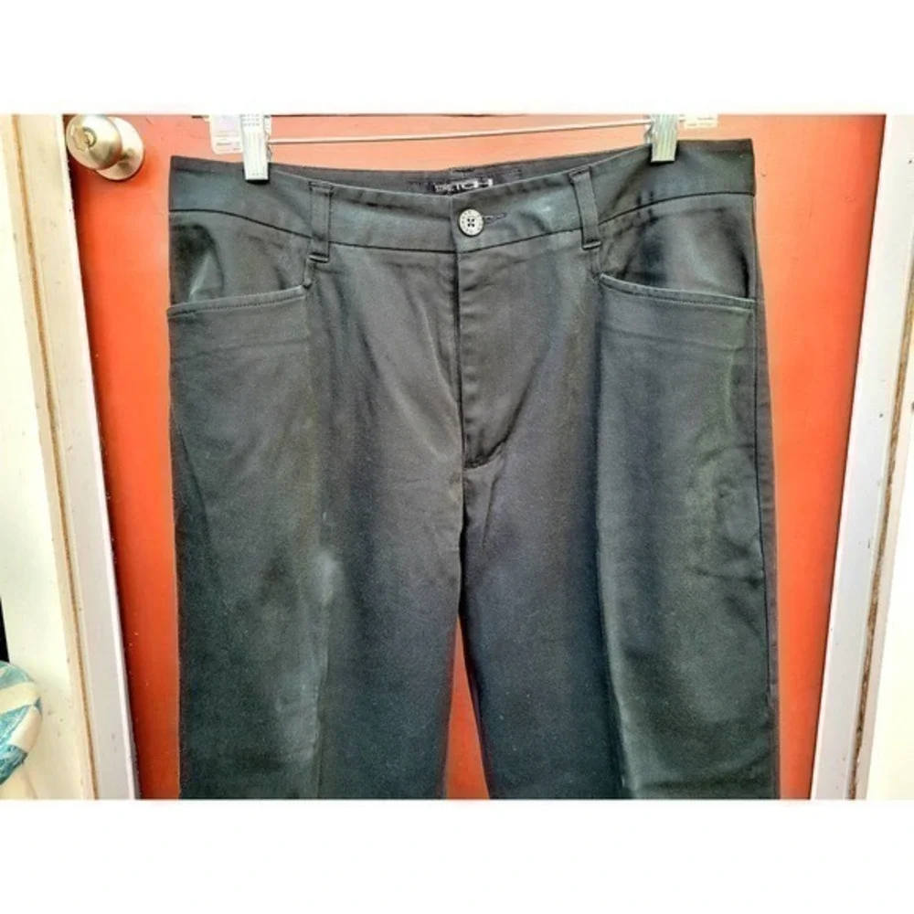Kenneth Cole New York Black Stretch Preppy Cotton Men's Dress‎ Pants